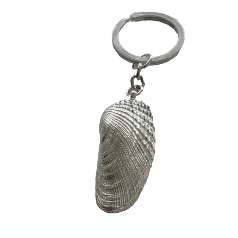 Amerikanische Bohrmuschel Schlüsselanhänger - 925/- Silber
